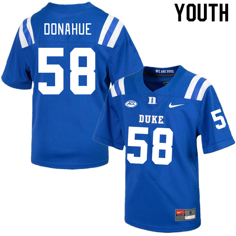 Youth #58 Casey Donahue Duke Blue Devils College Football Jerseys Stitched-Royal